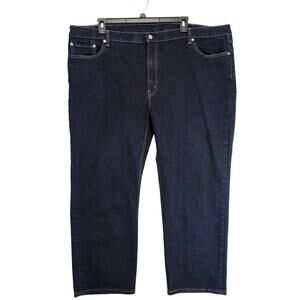 Levi's 514 Men's Big 52x28 Dark Wash Stretch Denim Jeans, Straight Leg Workwear